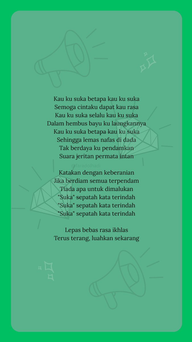 FaraDolhadi's tweet photo. Jeritan Permata Intan - KLP48 Official Lyrics
🗣️💎✨

Adli Shazwi @adlishazwi 🌻✨
REN @Ren__Oka 🦋✨

#lyricist #klp48 https://t.co/MMYDZkqWVK