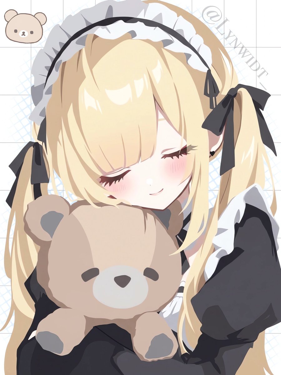 Lynwidt_'s tweet photo. Just a girl and her bear 🧸 ˃̶͈◡˂̶͈ (art by me!) 

#ArtistOnTwitter #AnimeArt #DigitalArt #KawaiiArt #Maid #illustration #bear https://t.co/9TdazTCJ32