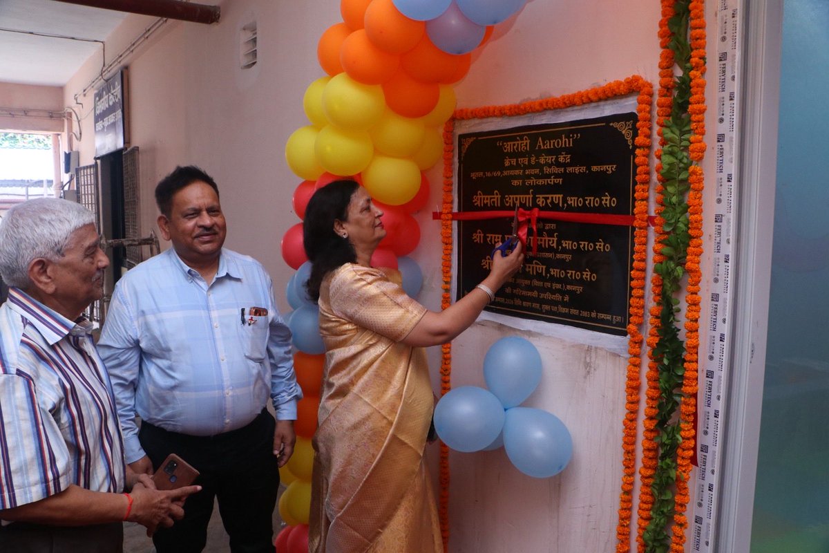 IncomeTaxUPWest's tweet photo. On the occasion of Independence Day 2026, the Creche & day care center named "आरोही " and newly installed Lift at Aaykar Bhawan, Kanpur were inaugurated by Hon’ble Pr. CCIT Smt. Aparna Karan Ma’am. These new facilities are a step towards providing better and more convenient workplace  for officers and employees. The Creche will support Officers and employees with young children, providing them with a safe and comfortable environment at workplace. It will help officers and employees to manage their professional responsibilities as well as parental care while the new Lift will make movement within the building easier and more accessible. These initiatives reflect the Department’s commitment to employee welfare, convenience and a better working environment.