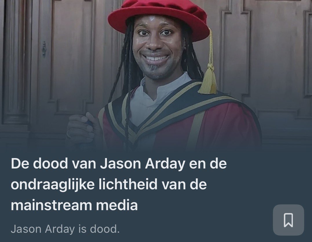 StevenArra's tweet photo. Jason Arday is dood. Dat is een menselijk drama voor de mensen die van hem hielden. Maar de leugens die hij vertelde, de claims die hij deed, de controles die faalden, die verdwijnen niet met hem. Wie die feiten nu wegpoetst onder een dikke laag “racisme”-retoriek, bewijst noch Arday, noch de waarheid, noch de mensen van kleur die wél op eigen kracht presteren, enige dienst.

De doden verdienen respect. De levenden verdienen de waarheid.

Aangezien de media wederom onjuist berichten schreef ik er een artikel over op mijn Substack:
https://t.co/1TjwqZaGu5