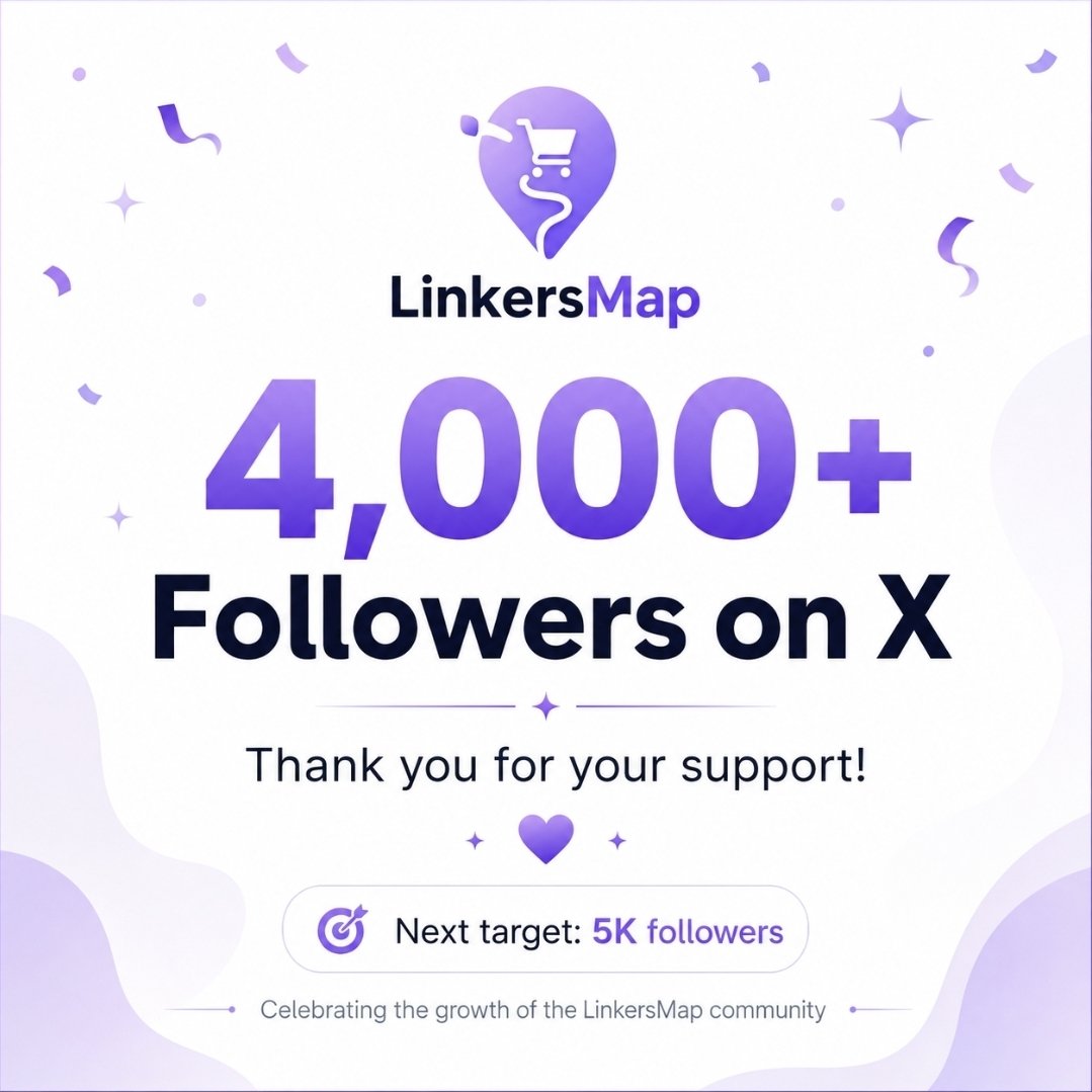 Dr_Picoin's tweet photo. LinkersMap has reached over 4,000 followers on X! 🎉

It has been two months since LinkersMap @LinkersMap was launched, and we are beyond happy to have achieved over 4,000 followers on X.

So far, the LinkersMap platform has achieved:

🟣 Over 1 million visits to the LinkersMap app

🔵 Over 700,000 impressions on the official LinkersMap X account alone

🟢 Over 1,395 businesses registered globally across five continents, including Africa, Asia, Europe, North America, and South America

This achievement would not have been possible without the support of the InterLink community.

Thank you, everyone!

Our next target is 5,000 followers on X! 🚀
@LinkersMap