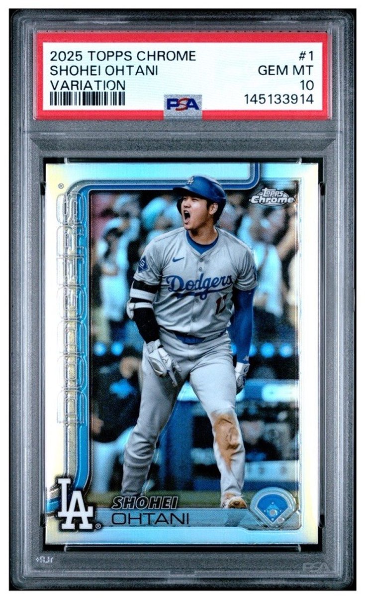 mlbcardspotter's tweet photo. 2025 TOPPS CHROME #1 SHOHEI OHTANI VARIATION SSP PSA 10 DODGERS POP 24
Ending August 15th 9:45 PM EST
Bid/Buy via the link in our bio ⤵️
#baseballcards #ebaypartner https://t.co/TGyjCj3RLi