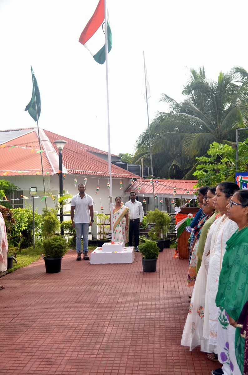 TGCE_PORTBLAIR's tweet photo. TGCE celebrated the 80th Independence Day with patriotic fervour through Vande Mataram, Flag Hoisting, National Anthem, Principal's Address, Unity Pledge, Freedom Struggle Re-enactment, Patriotic Song and a speech by trainee. #HarGharTiranga #HGT2026 https://t.co/RWhVdAKP9f