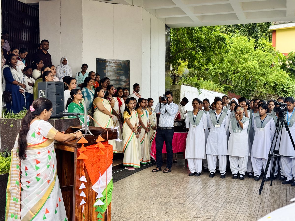 TGCE_PORTBLAIR's tweet photo. TGCE celebrated the 80th Independence Day with patriotic fervour through Vande Mataram, Flag Hoisting, National Anthem, Principal's Address, Unity Pledge, Freedom Struggle Re-enactment, Patriotic Song and a speech by trainee. #HarGharTiranga #HGT2026 https://t.co/RWhVdAKP9f