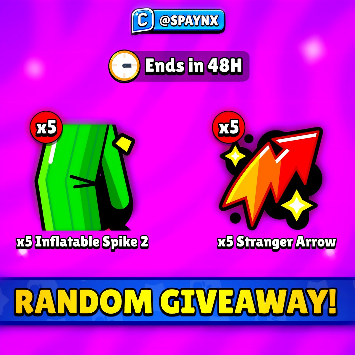 spaynxbs's tweet photo. Random Giveaway Time ✨🍜

🚧 Requirements:

✅ Follow @spaynxbs
👥 Tag 2 Friends
🔄 Repost 
▶️ Subscribe my YT: https://t.co/pIJ0S8RwvD 

Ends on 17th August 11:00 PM IST

Good Luck 🤞🏻🍀
#brawlstars #giftedbysupercell https://t.co/LSrpsFl2hx