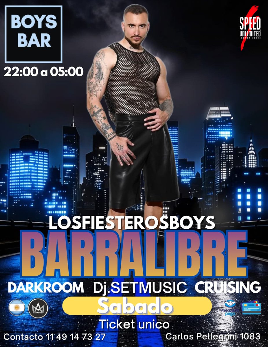 fiesterosbaires's tweet photo. Esta Noche de #SABADO! tenes #BarraLibre de 22a03am cerramos a las 5am en @Boysbarok con @Losfiesterosboy @fiesterosbaires Disfrutamos de la buena música #DjSetMusic 🎶 #Darkroom #gloryhole #redroom #celda #camastro y más! Ticket unico 29900 venite a #Fiesteros y rompela!! https://t.co/XlEi8b7M1v