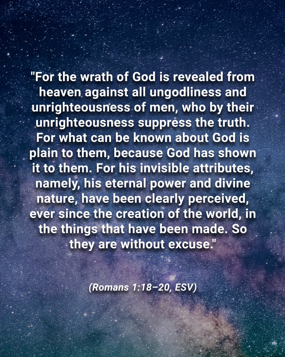 NicoRossiter's tweet photo. Romans 1:18-20 https://t.co/bs1f3426wf