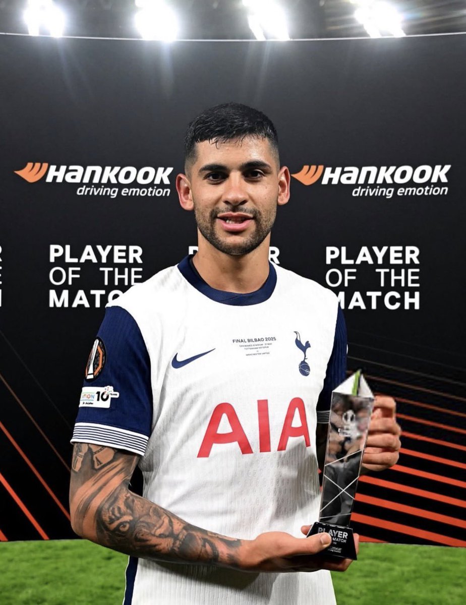 thfcrt's tweet photo. Best CB since Ledley. 

MOTM and captain in Bilbao, UEL player of the tournament 24/25. Not many better CBs around on his day. https://t.co/1zRceJpsT0
