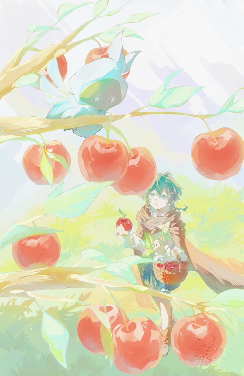sakuraranndo's tweet photo. 「まだ取るのかい？もうかごはいっぱいだよ｣

 #Venti #namelessbard https://t.co/BCFfTKTyhe