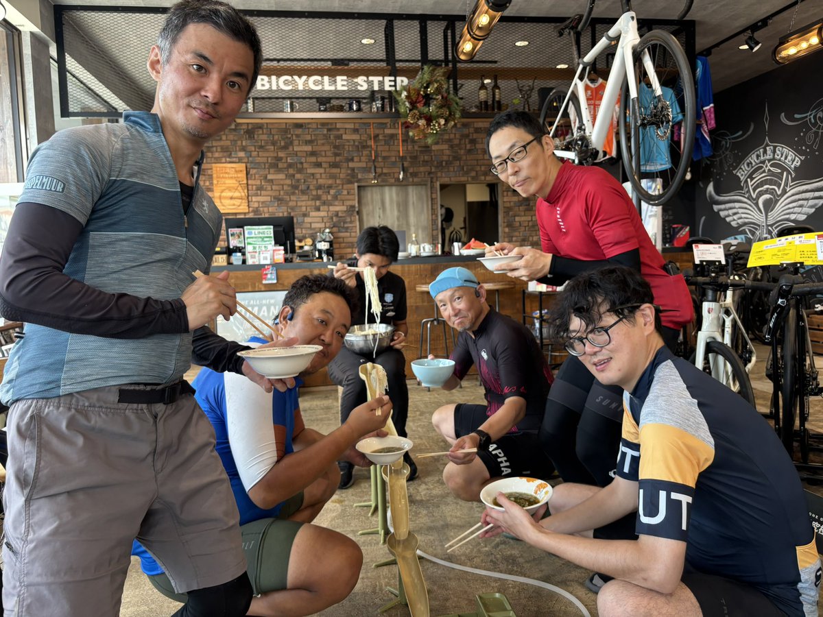 BicycleStep's tweet photo. 流しソーメンライド楽しかった✨ https://t.co/x3J2emrKX4