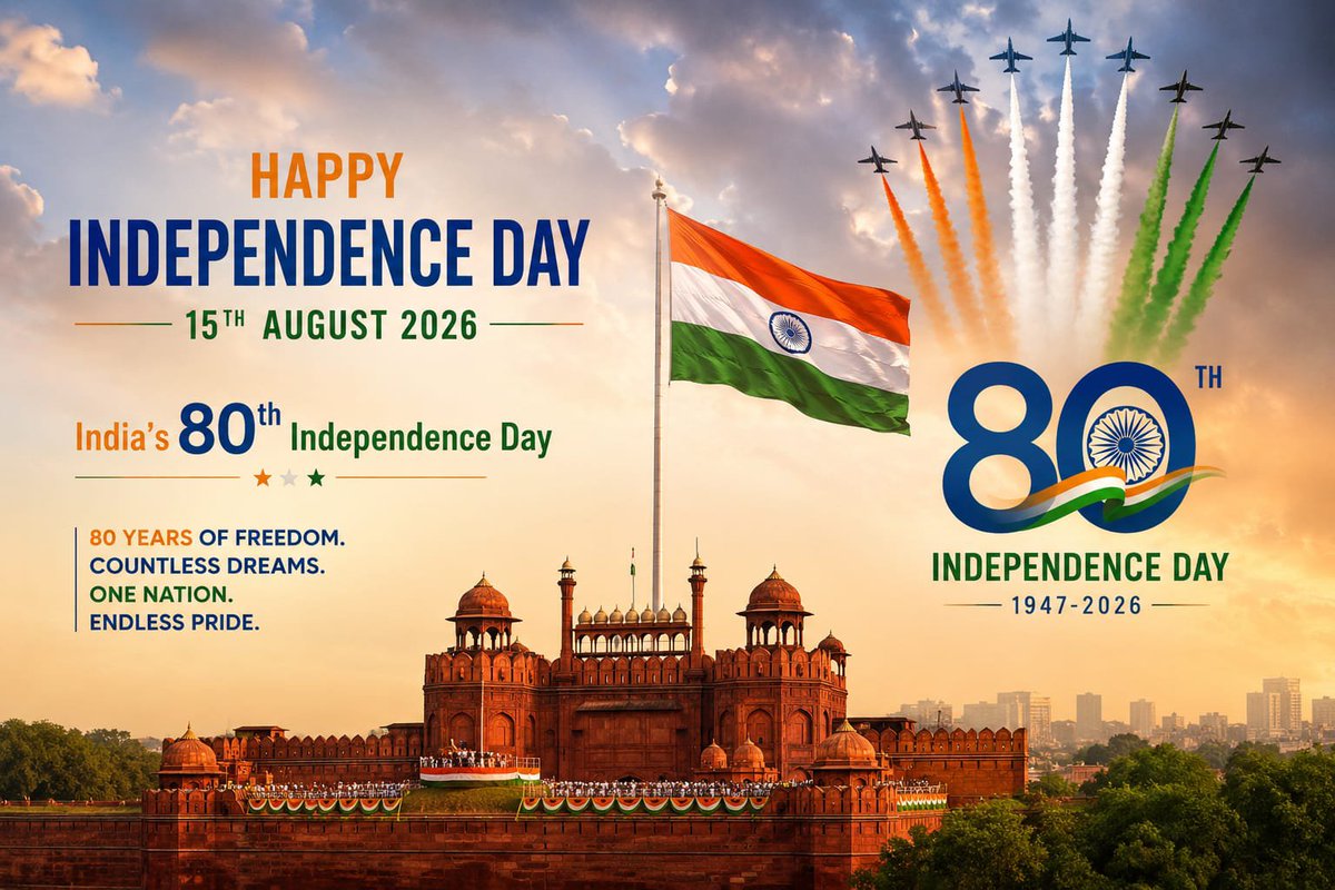 Sumanta88508795's tweet photo. On the occasion of the 80th Independence Day, I pay heartfelt tribute to the brave soldiers of Mother India and extend my best wishes and greetings to everyone. Jai Hind 🇮🇳
Mera Bharat Mahan 🇮🇳🙏 https://t.co/4IjSd0CfjC