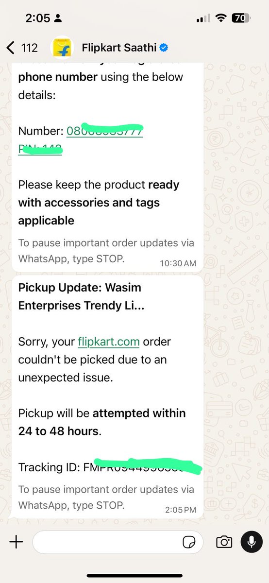 iamsreetam86's tweet photo. @Flipkart This has happened twice back-to-back.Your own WhatsApp updates show the pickup failed due to an “unexpected issue,”followed by another 24–48 hour wait.Why should the customer keep waiting for a failure that isn’t theirs?
#FlipkartSupport #CustomerService #ConsumerRights https://t.co/H1ZiZZdUAV