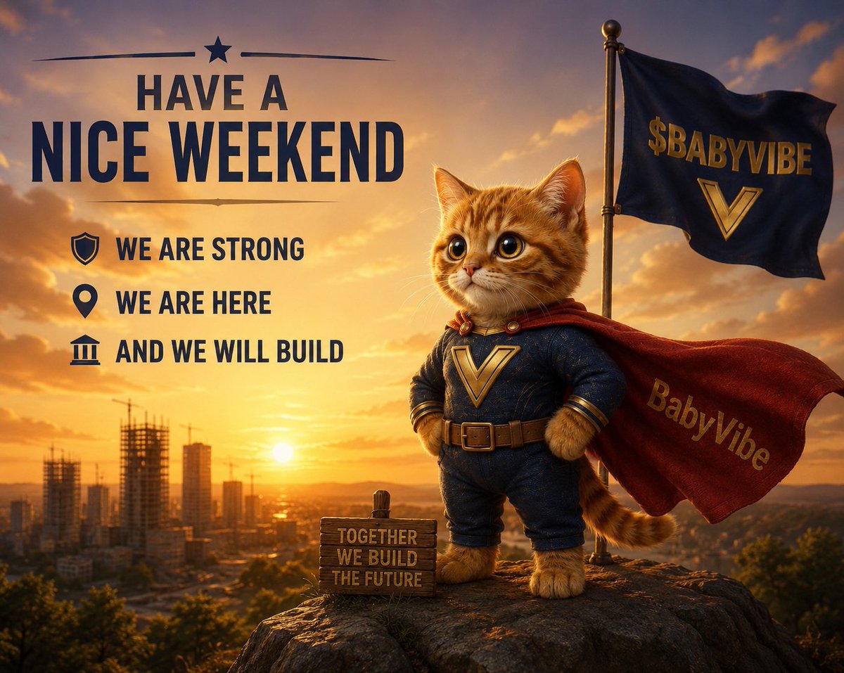 BabyVibe_anon's tweet photo. Have a great weekend, $BabyVibe family! 🐱💙

We are strong.
We are here.
And we will build. 🏗️🔥

Brick by brick. Step by step.
The journey is just getting started.

Stay strong. Stay patient. Stay $BabyVibe. 🚀 https://t.co/Lq5W9RXkV3