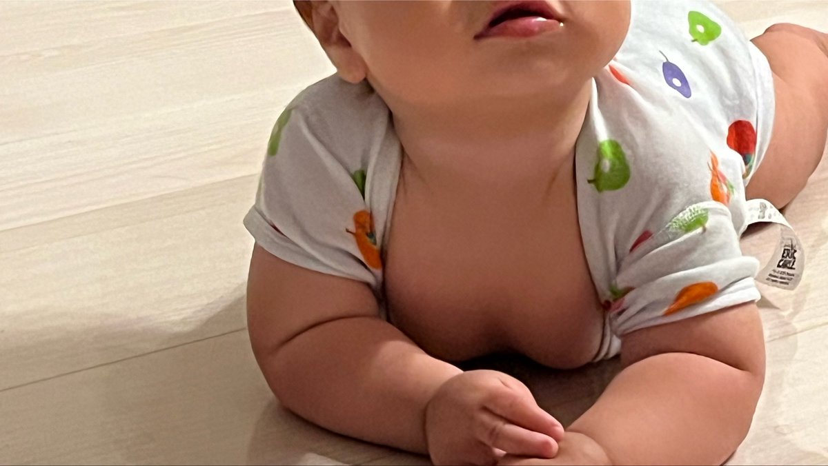 buuunc's tweet photo. 赤ちゃんずり這いで、服の首元がだるだるになるのは避けられないのか？
巨乳アピしながら這い回ってるんだけど https://t.co/Ow7BhX3Mbo