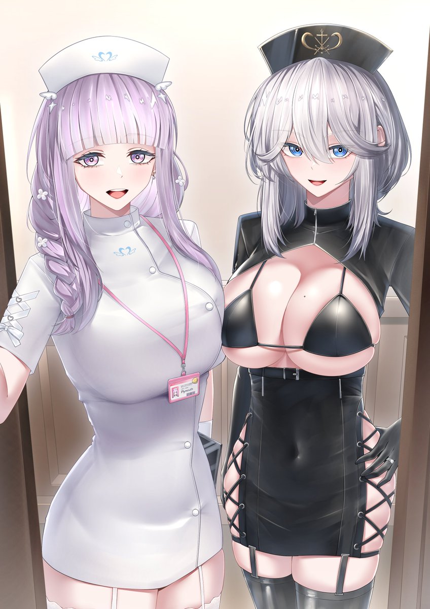 n3cr09's tweet photo. #AzurLane's Washington and Plymouth in their nurse skins I commissioned from @jndxuwasoo. Thank you for creating it! https://t.co/Tbx5e2o3ZK