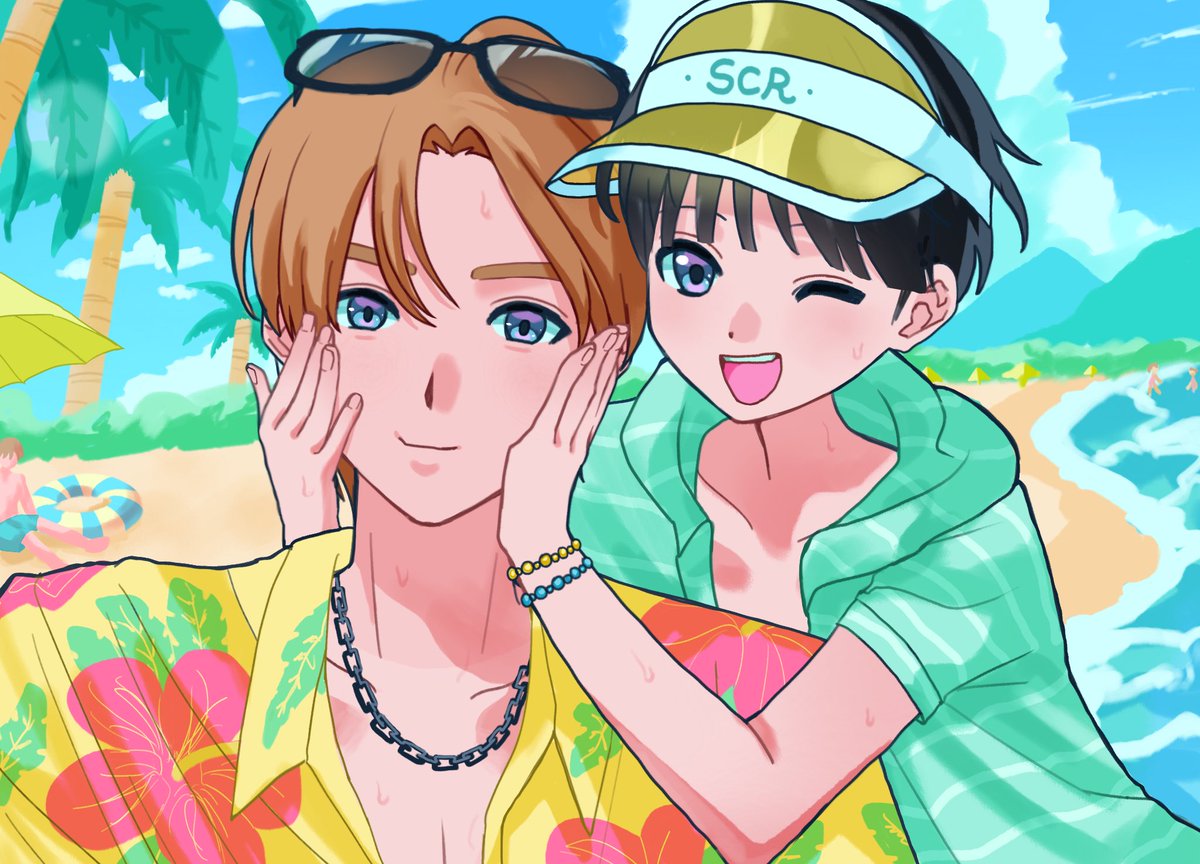 sacre_ee's tweet photo. 𝑬𝑵𝑱𝑶𝒀夏❗️🌞🌴🌺✨
 #準と桃李 https://t.co/rvRNFwx6LL