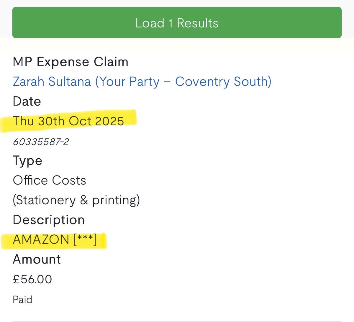 JoosyJew's tweet photo. To be fair to @zarahsultana, she doesn’t buy from Amazon.

She spends our money on her Amazon stuff instead and puts it through Parliamentary Expenses. https://t.co/9HPOfkjz19