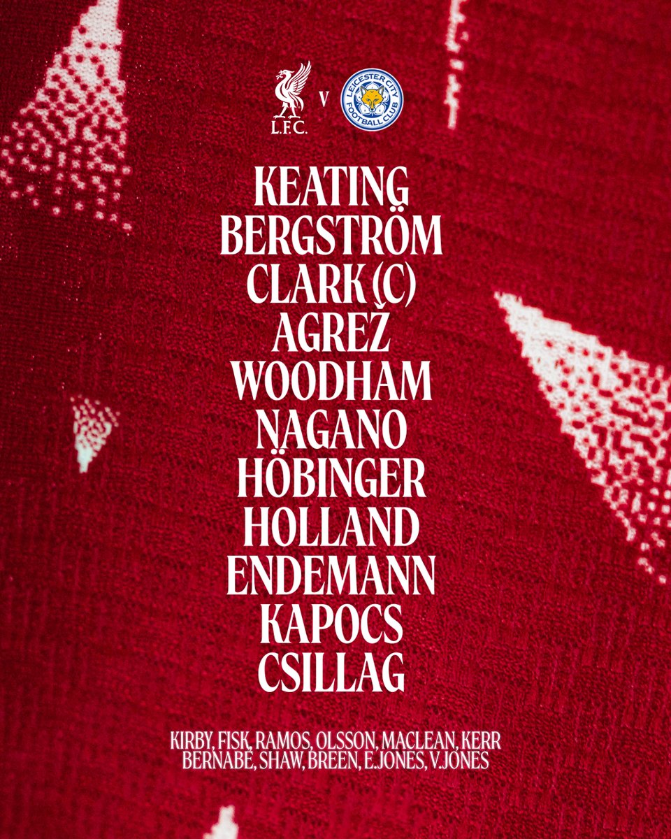 LiverpoolFCW's tweet photo. The Reds to take on Leicester City 📋

307 days since suffering an ACL injury, Marie Höbinger makes her return to action 🥹 https://t.co/Kp2aPayYak
