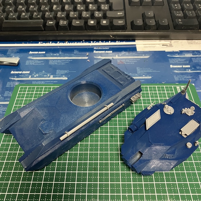 Senran_Marina's tweet photo. 車体と砲塔
各パーツの取り付けポイントの作成とミサイルは後付方式に出来たのが大きい https://t.co/YJs0qWHIig