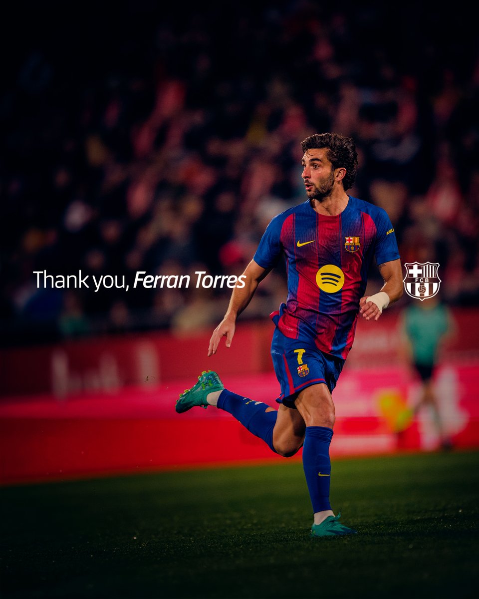 FCBarcelona's tweet photo. FC Barcelona and Paris Saint-Germain reach agreement on transfer of Ferran Torres to the French club. https://t.co/VS7GOQTeF5