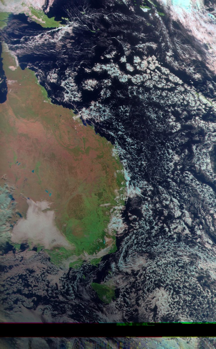 BenSKlerk1's tweet photo. #MeteorMN2_3 and #MN2_4 todays passes 15 Aug AEST
#Satdump, #QFH, #Nooelec Noaa, #Airspy mini 
#weather #LRPT #Satellite #Australia #NewZealand https://t.co/eCUxNF3Bph