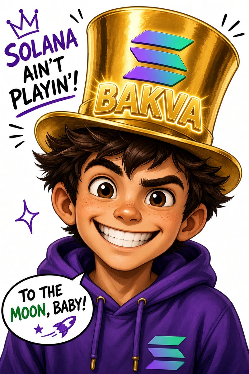 BakvaOfficial_'s tweet photo. ๐ $BAKVA just entered the chat
Golden hat. Solana energy.
This ainโt no regular tokenโฆ
BAKVA AINโT PLAYINโ! ๐
To the moon, baby ๐
#Solana #BAKVA #Memecoin https://t.co/sGYyEVJQuK