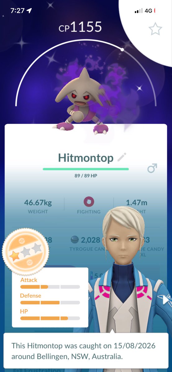 TahloFR's tweet photo. First raid shadow shiny Hitmontop!!!! #pokemongo #shadowshiny #pokemonraid https://t.co/Xd64ysLcC4