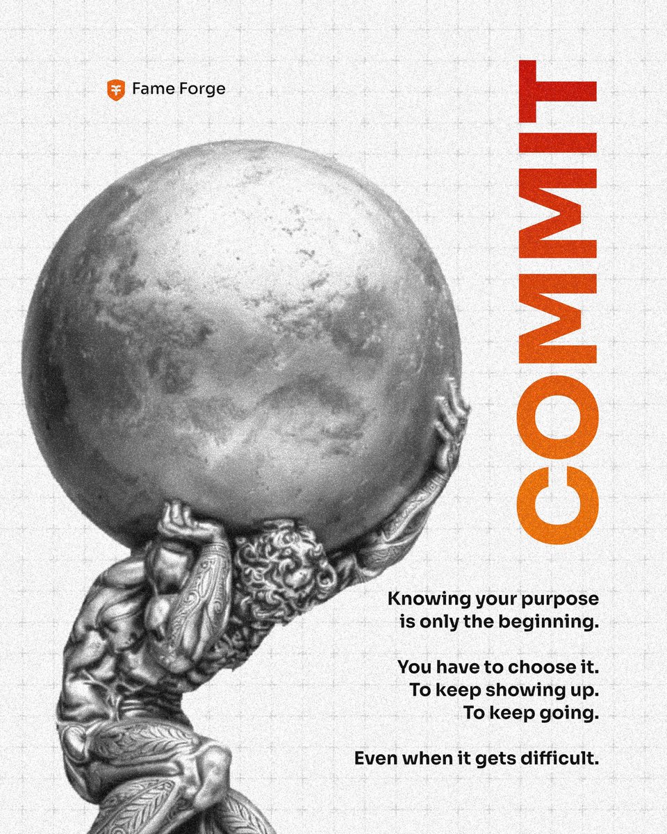 Fame_forge's tweet photo. Inspiration is cheap. Commitment is what happens when the novelty fades and only the work remains. https://t.co/2Am4So4PLc