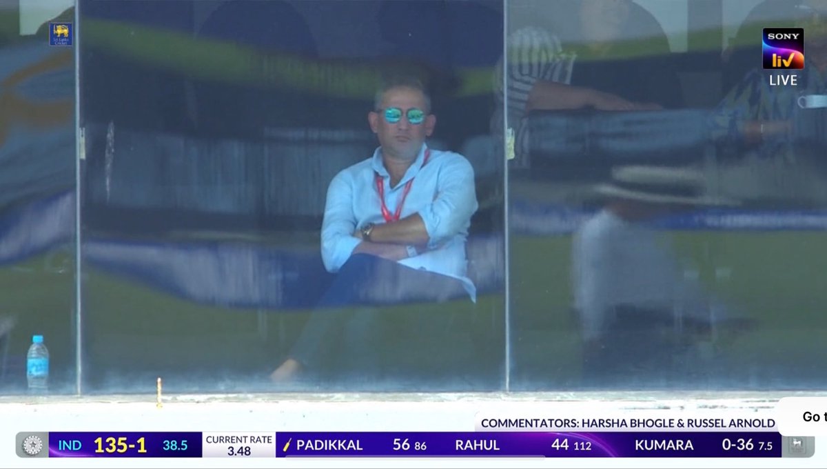 Indiancric1cm's tweet photo. The Chairman of selectors Ajit Agarkar in Galle.

#SLvIND https://t.co/Ug8BgmzdDr