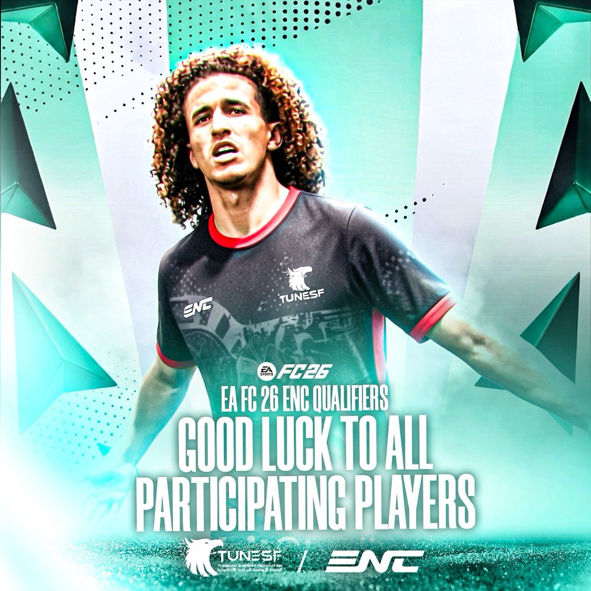 TeamTUN_Esports's tweet photo. The EA FC 26 ⚽️ Esports Nations Cup Qualifiers kicks off today 🎮🇹🇳
Good luck to all the Tunisian players taking part. Wishing you all the best for the games ahead🇹🇳

@ENC_EN
@ENC_ar https://t.co/4kWOmGWkNn