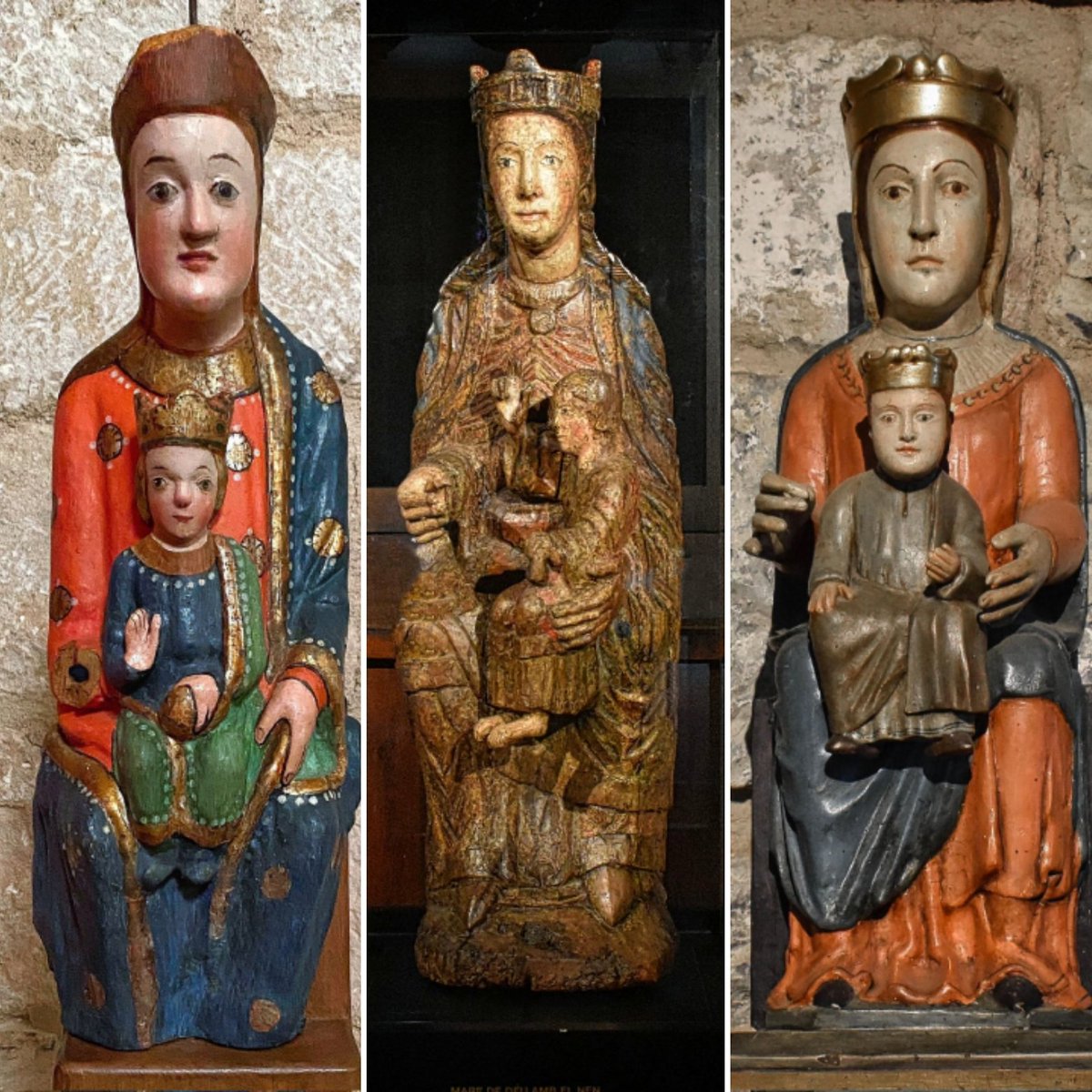 RomanicoEspana's tweet photo. Y en este 15 de agosto, día mariano por excelencia y con tantas ciudades y pueblos celebrando sus fiestas mayores en honor a la Virgen María, aquí una pequeña selección de tallas medievales (románicas y góticas) que he ido fotografiando por diferentes lugares de nuestra geografía https://t.co/9iQjf5Ki69