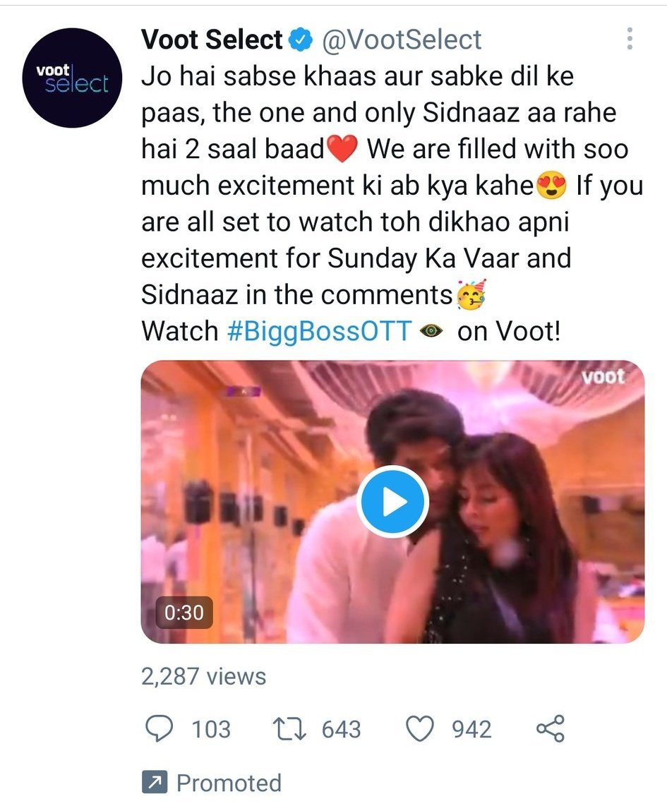 ShrutiS08401968's tweet photo. Beautiful Memories -
Makers & Channel gave us a hint about #SidNaaz coming on #BBOTT & asked us to guess the jodi.....! & within few seconds the entire social media went crazy ๐๐๐งฟโพ๏ธ
#SidharthShukla #ShehnaazGill #SidNaazOnBBOTT https://t.co/4jzd9f912J