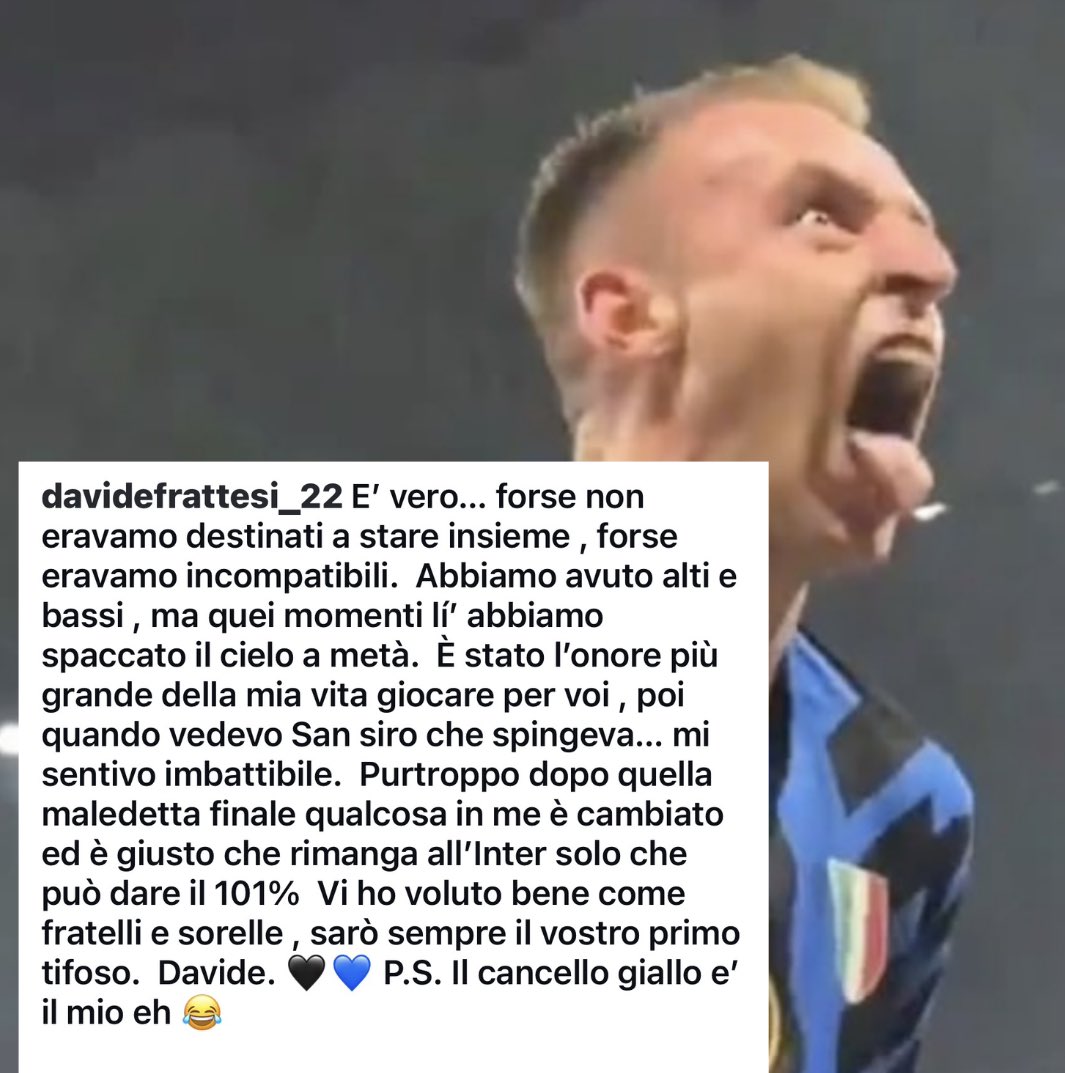 90ordnasselA's tweet photo. Il saluto di Davide Frattesi 🖤💙 https://t.co/gttrs3WlSp