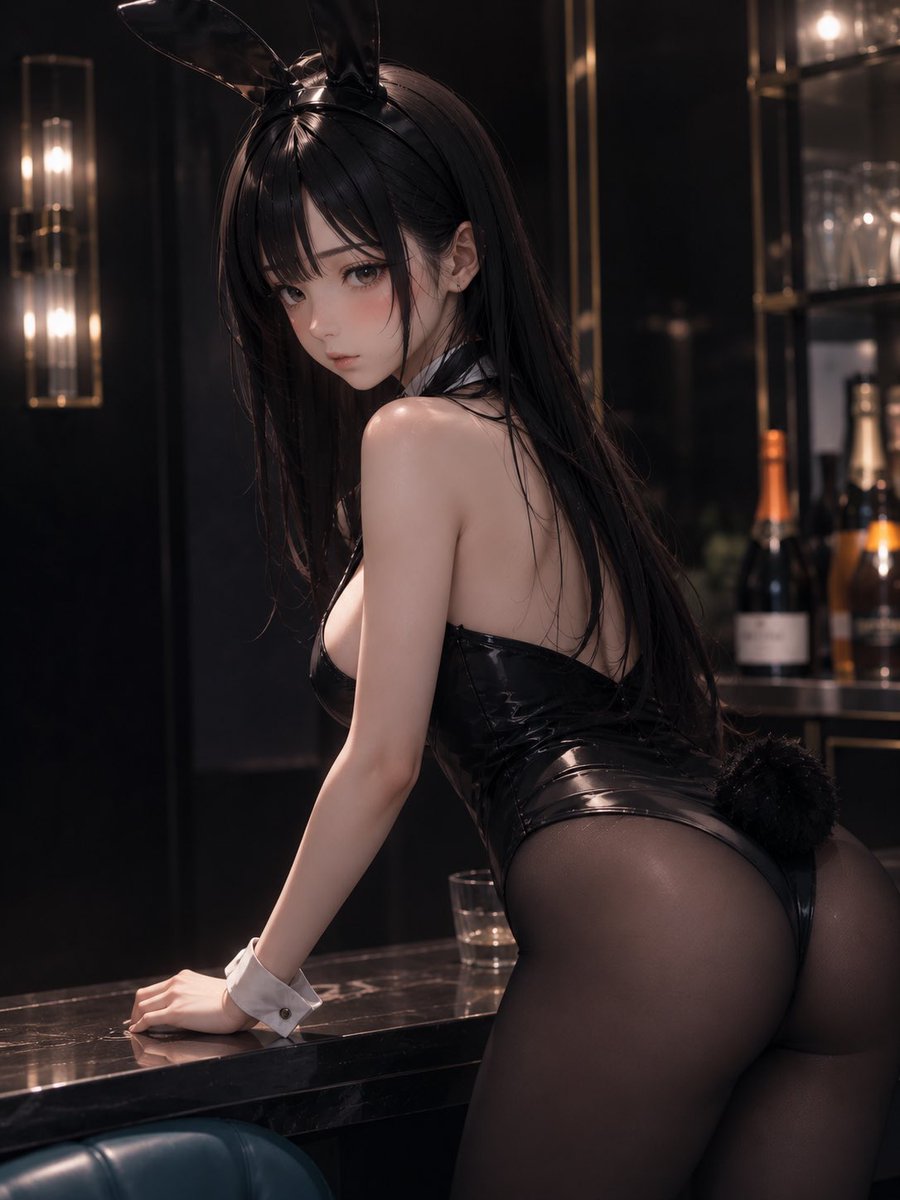 si3_vt9l's tweet photo. 黒いうさぎ、好きでしょ？

#AIイラスト #AI美女 #AI生成画像 #黒バニー #バニーガール #黒髪 #黒髪ロング #タイツ #AIart #AIgirl #BunnyGirl #BlackBunny #BlackHair #AnimeArt https://t.co/DUBn1l1C7W