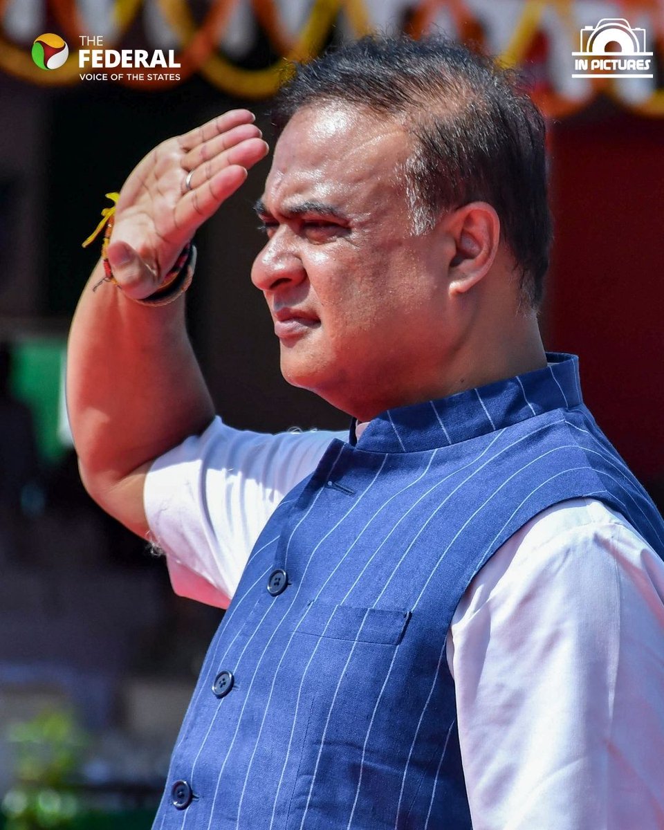 TheFederal_News's tweet photo. #InPictures | Chief Ministers across four states and the national capital mark the 80th Independence Day with celebrations in Guwahati, Hyderabad, New Delhi and Bengaluru. 

Track the latest at The Federal.

#IndependenceDay2026 #IndependenceDay #InPictures #India #Assam #Telangana #Delhi #Karnataka
