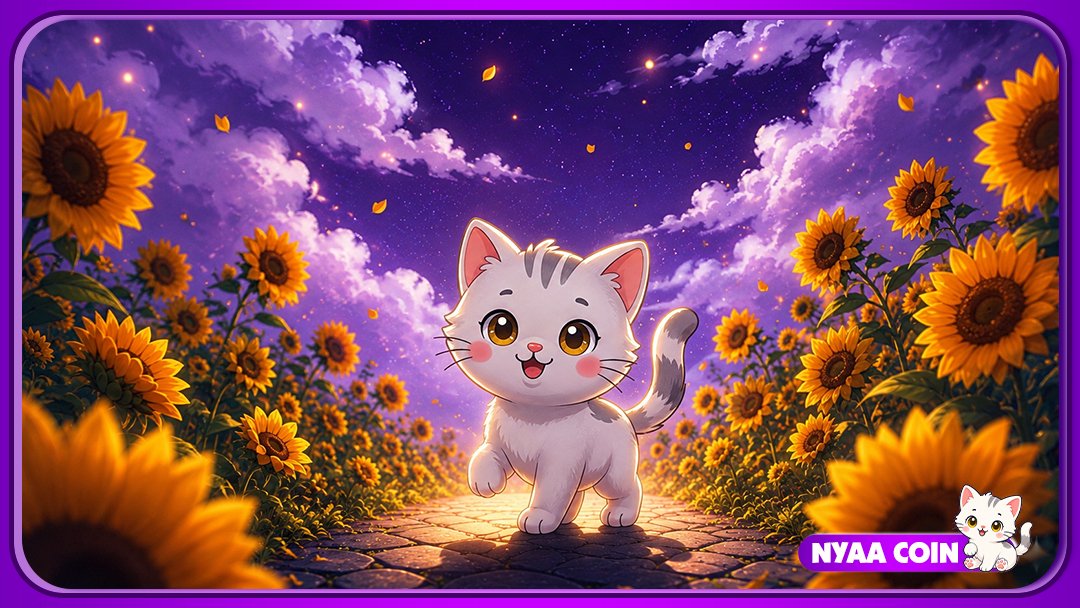nyaacoin's tweet photo. A magical journey begins under the purple sky. 🌻🐱💜

NYAA is walking toward a brighter future — one step at a time. 🚀✨

The NYAACOIN revolution is just getting started. 🐾

#NYAACOIN #NYAA #MemeCoin #Crypto https://t.co/wJhqeGIDPQ