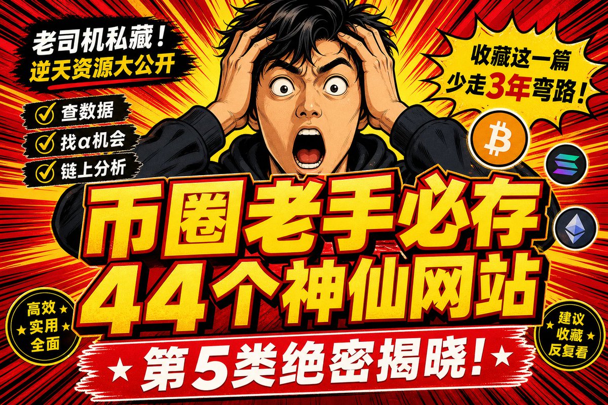 NFTCPS's tweet photo. 在币圈如果连这些网站都不知道，你不亏钱谁亏钱！

在币圈混，信息差就是钱。别人比你早看一步，可能就多赚一波、少踩一坑。今天把一整套工具按用途拆开摆给你，照着用，天天都能比昨天懂得多一点。

1️⃣ 看行情和币价
gmgn(看K线，交易bot)  🔗https://t.co/9z4MT8rjiV
CoinGecko 🔗 https://t.co/LalEhTZ8HY
CoinMarketCap 🔗 https://t.co/5jemxiwBq2
Dexscreener 找新币 🔗 https://t.co/LBLlFtSS2J
DEXTools 看 DEX 数据 🔗 https://t.co/aFWCsBS3cd
Birdeye Solana 聚合加分析 🔗 https://t.co/luTPGm42uQ
TradingView 画线做技术分析 🔗 https://t.co/ObHwOoAL7D

2️⃣ 看链上数据和钱包
Glassnode 比特币以太坊链上数据 🔗 https://t.co/lORiQeWsOr
CryptoQuant 市场数据 🔗 https://t.co/3pm5HCOJXy
Artemis 机构级链上数据 🔗 https://t.co/pdSiTqBZJF
Arkham 追钱包，给地址贴身份标签 🔗 https://t.co/zv1tArkTp0
Bubblemaps 可视化看持仓分布，识别老鼠仓 🔗 https://t.co/sn4TtCk7rY
LayerHub 多链活动追踪 🔗 https://t.co/5WUUKGMpPp
EtherDrops 币价和钱包异动报警 🔗 https://t.co/tkPMyptXhx

3️⃣ 盯聪明钱和大户
Nansen 聪明钱追踪 🔗 https://t.co/gU99QJbenW
Cielo 实时监控钱包 🔗 https://t.co/zmlk8BV5b8
Rayo 社交热点趋势 🔗 https://t.co/AJv13KK9rM

4️⃣ 管自己的仓
DeBank 组合追踪加社交 🔗 https://t.co/Chm0yA24BI
Zapper DeFi 和 NFT 面板 🔗 https://t.co/H6qyiWppdt
DappRadar dApp 排行和数据 🔗 https://t.co/kI7VvyIR7d
NFTScan 多链 NFT 浏览器 🔗 https://t.co/4ckaRH2QFw

5️⃣ 看融资和项目研究
CryptoRank 融资数据 🔗 https://t.co/ZABOYfQRiV
Crunchbase 创业公司和 VC 库 🔗 https://t.co/cL0DIDAg55
CypherHunter 项目团队库 🔗 https://t.co/pjQBRfCS5a
Crypto Dealflow VC 投资动向 🔗 https://t.co/8dW1BcUBWE
Messari 机构级研究 🔗 https://t.co/WwQsHKrlis
Delphi Digital 深度研究 🔗 https://t.co/T9tOa5bOK1
DefiLlama 协议数据 🔗 https://t.co/ppGmYuC7Qs
Dune 自定义数据看板 🔗 https://t.co/icBjOgdouQ
L2Beat L2 数据 🔗 https://t.co/3StlCo34AT

6️⃣ 打新和空投
ICO Analytics 打新加回报分析 🔗 https://t.co/flvX4JSvsa
Whales Market 场外抢筹 🔗 https://t.co/krtu7SptfG
Tokleo 发币数据分析 🔗 https://t.co/XHP60LW6Fx
DropsTab 研究加空投 🔗 https://t.co/hzz2c1oCFP

7️⃣ 查安全和合约
BlockSec 合约追踪 🔗 https://t.co/3uOqISrnMg
Tenderly 合约模拟测试 🔗 https://t.co/o6rxuh1Jfz
EigenPhi MEV 和交易分析 🔗 https://t.co/MbVovcX1QR
Revert Finance 看 DEX 流动性 🔗 https://t.co/CPBhIeul5B

8️⃣ 社交情绪和新闻
Moni 社交数据分析 🔗 https://t.co/R2AjLIo3Is
Santiment 行为加社交数据 🔗 https://t.co/FiR6mUb6to
CryptoPanic 新闻聚合 🔗 https://t.co/X70Vwa6ymH
ChainCatcher 亚洲圈新闻 🔗 https://t.co/o9rVBSO2Pe
Bankless 内容加科普 🔗 https://t.co/f6iWk2SQ0W

9️⃣ 顺手好用的小工具
CoinTool 多链实用工具 🔗 https://t.co/Da2wJgeec7
Chainlist EVM 网络一键接入 🔗 https://t.co/V88lvM1GvA
ChainEye 跨链桥比价 🔗 https://t.co/8vHawsYc3S
DEXU AI 帮你做代币研究 🔗 https://t.co/eDAciG7seG

工具就摆在这了，用不用看你。别光收藏吃灰，遇到问题一个个点开查，比你在群里瞎问强多了。
