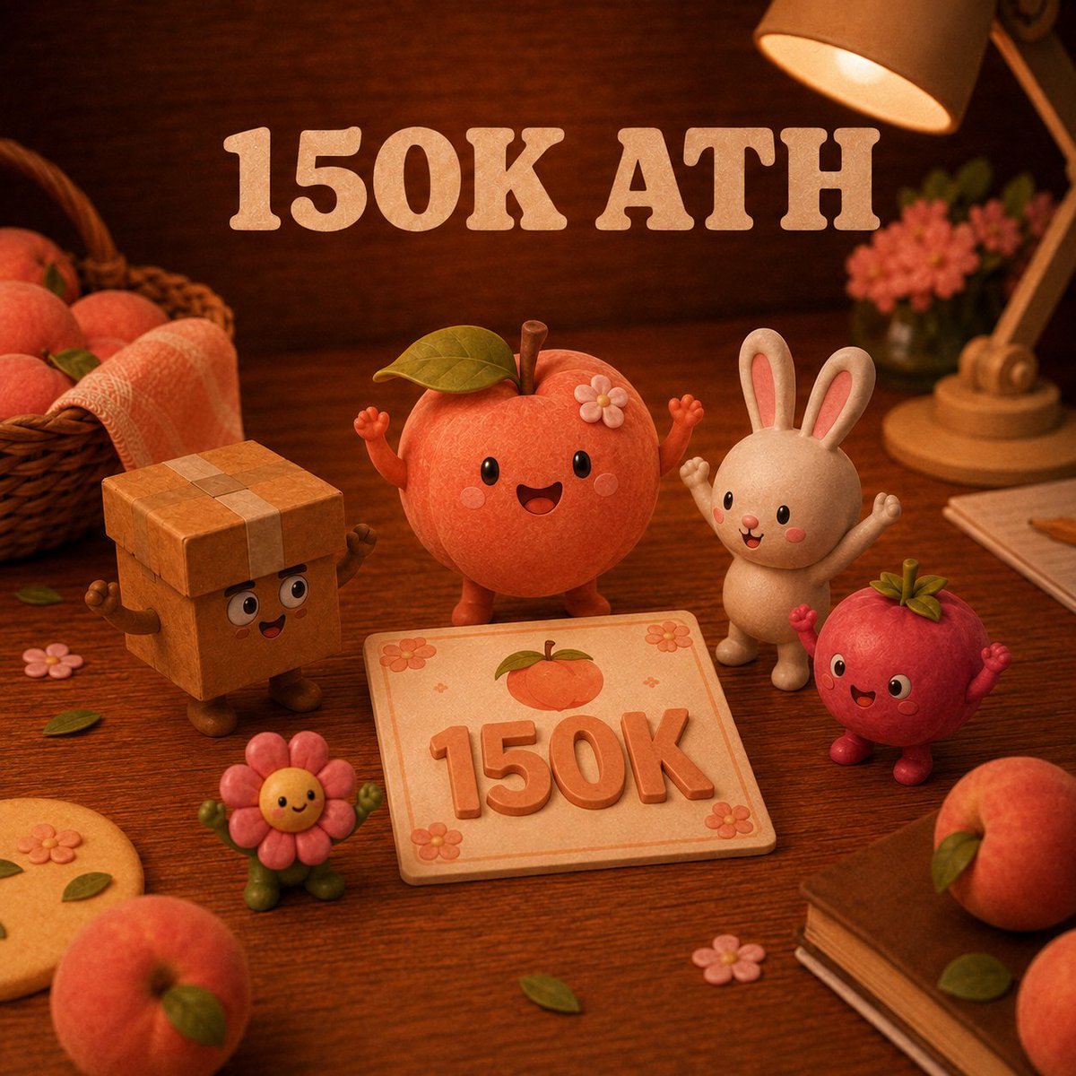 PeachyPanic_sol's tweet photo. New ATH — $150K market cap 🍑

Peach Crew keeps moving forward. Another beautiful milestone on our table — and this is only the beginning. ✨

#PCPC #ATH #150KMC #PeachCrew #Milestone #Community https://t.co/VcyrQZfpUZ