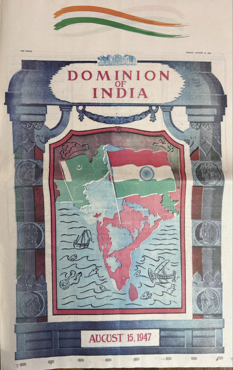 rahulmedia's tweet photo. Happy Independence Day, Jai Hind! 🇮🇳🫡❤️ 80 years strong! 
Picture: The Hindu, August 15, 1947. https://t.co/husDG0RIP2