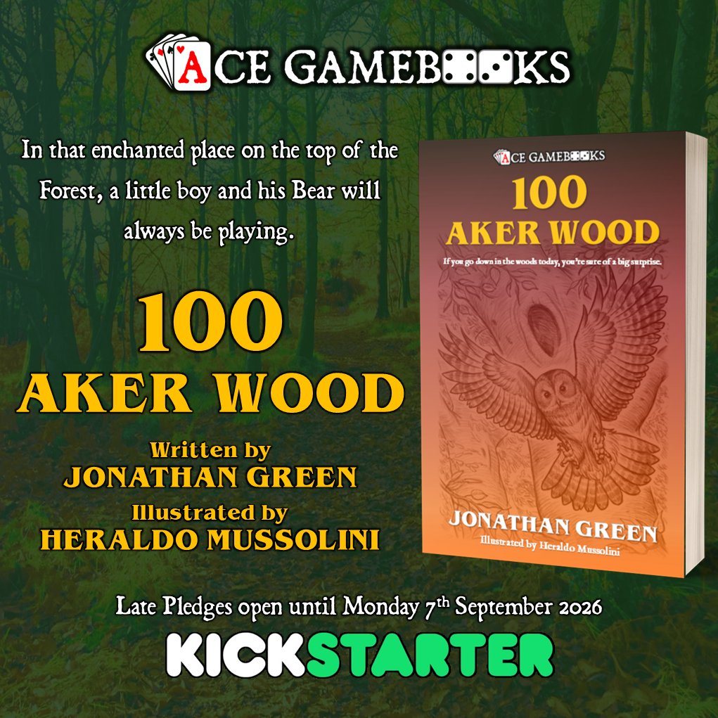 jonathangreen's tweet photo. #RPGaDay2026 Day 15 = ENDURANCE
ENDURANCE is one of the core stats you have to keep track of in ACE Gamebooks, such as 100 AKER WOOD, which is still accepting Late Pledges: https://t.co/IDViIvPdDx #acegamebooks #100AkerWood #LatePledge https://t.co/tlG1UXjPn4