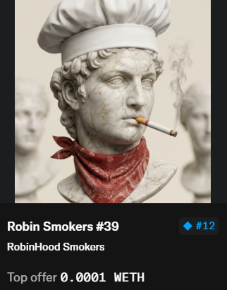 RobinHoodSMoker's tweet photo. Giving Away this Rare Hood Smoker.🔥 

Requirement:

1, Follow 
2, Repost this tweet
3< Comment your Address. https://t.co/4AoKUw4qh0
