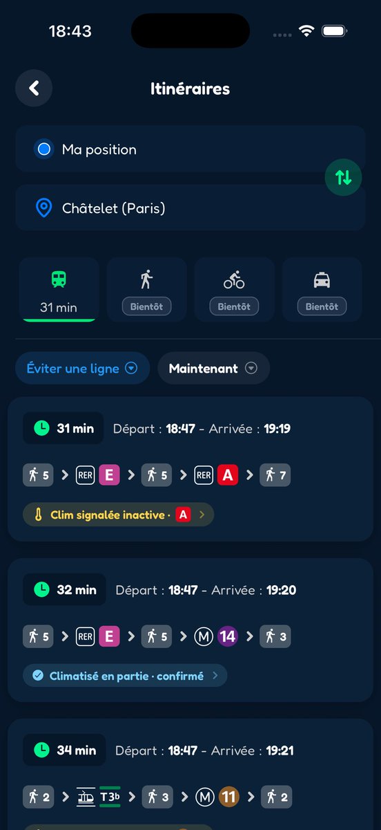 fleeApplication's tweet photo. @La_Noche93 @AngeDiaa Salut, sur notre nouvelle application on propose une solution !
Grâce aux retours des voyageurs déjà à bord, tu peux voir si la clim est signalée fonctionnelle... ou non, avant de choisir ton itinéraire.
Tu peux ensuite confirmer à ton tour pour aider les prochains voyageurs 🐾 https://t.co/DD3IKkkd0y
