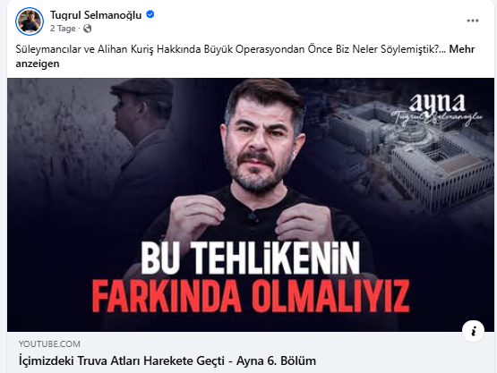 erkanpehl's tweet photo. Auch in 🇩🇪 wird gegen "Nicht-Erdogan-Treue-" islamische Gruppen gehetzt, vor allem Gülenisten und die Süleymancis, hier bekannt als #VIKZ - Verband der Islamischen Kulturzentren. Vorne dabei #Erdogan-Lobbyisten wie Tugrul Selmanoglu, der von sog. "Trojanischen Pferden" schwafelt. https://t.co/XcAZgg9Rps