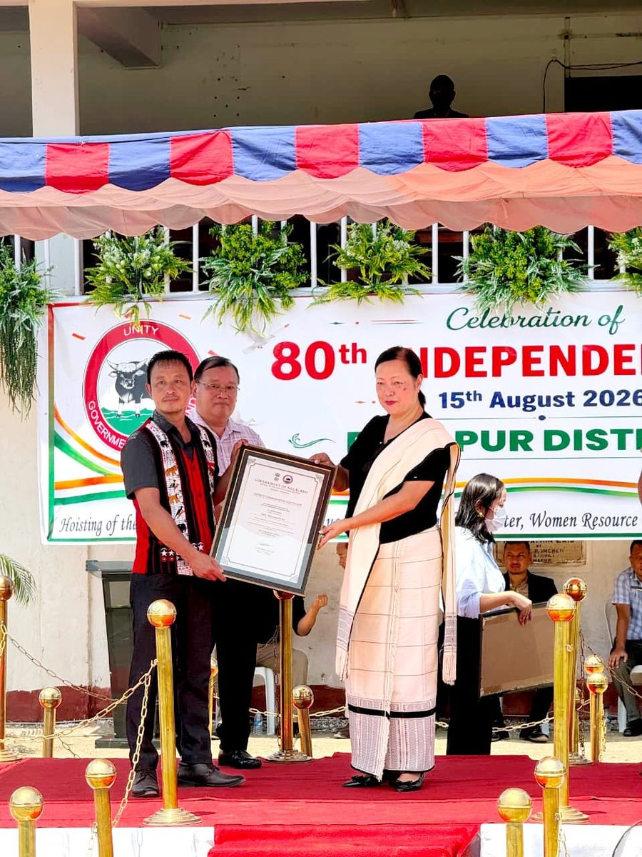 k_salhoutuonuo's tweet photo. It is an honour &amp; privilege to join the people of Dimapur in celebrating the #80thIndependenceDay. As we celebrate, let us remember the sacrifices of those who gave us our freedom &amp; reflect on the responsibility we carry in building a stronger, more peaceful &amp; prosperous India. https://t.co/Fs8rfP0DuK