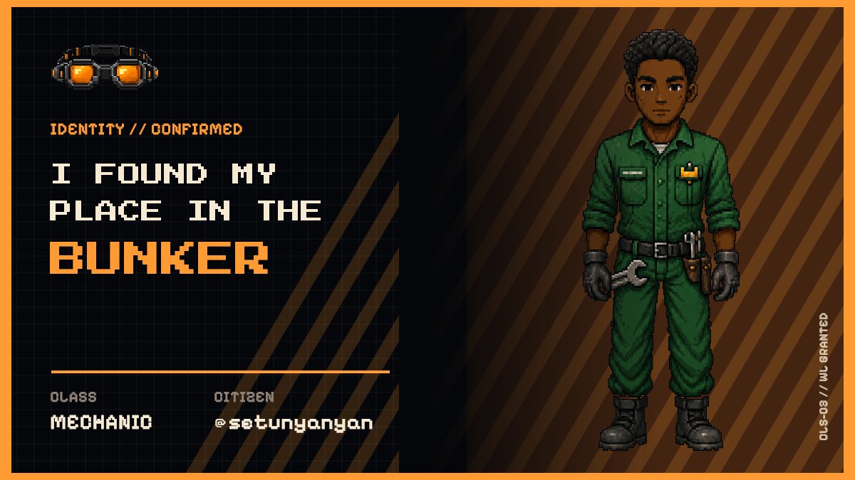 setunyanyan's tweet photo. I found my place in the BUNKER.

CLASS // MECHANIC
STATUS // WL GRANTED https://t.co/j4qM07wOpv https://t.co/Ax093ZwAJa