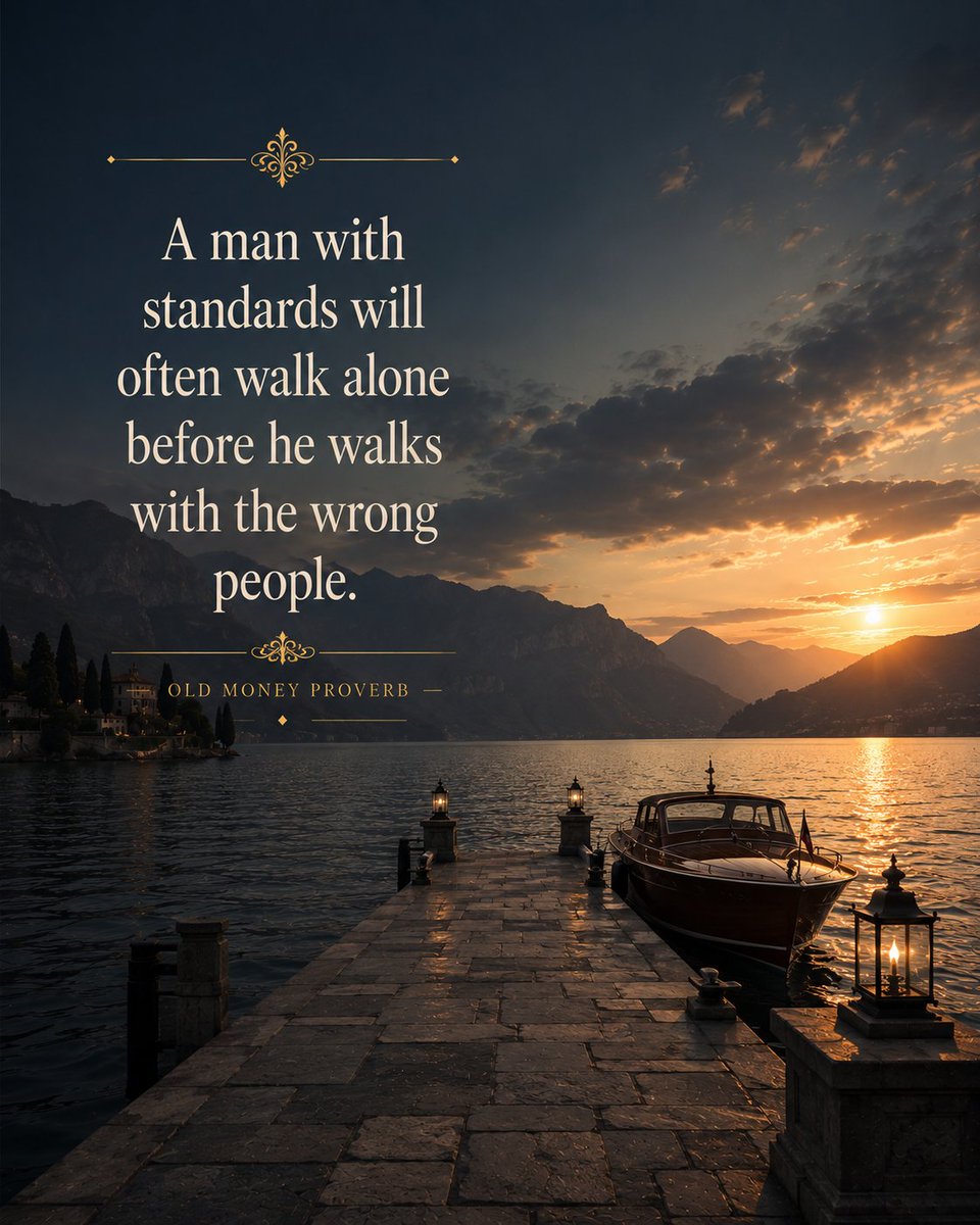 _MindsetArchive's tweet photo. Solitude is better than lowering your standards for company.
The right path is rarely the most crowded one.
#SelectiveLife #IndependentMind #PrivateVictory #MeasuredLife #PrincipledLiving #InnerAuthority #TimelessClass #OldMoney #LegacyMindset #CharacterOverCompany #ComposedLife https://t.co/oKta2X3rId