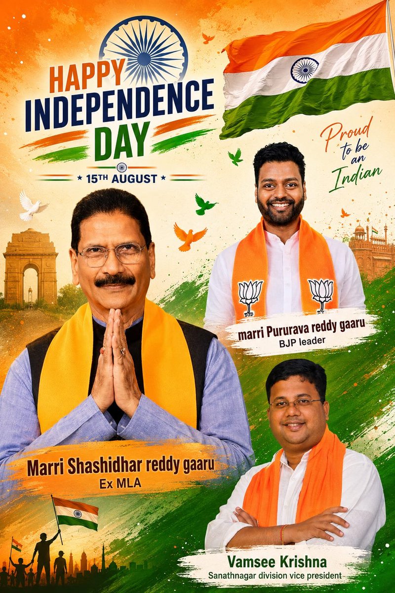 Krishna84Vamsee's tweet photo. Happy Independence day to all @JuturuKeerthi @BJP4Telangana @bandisanjay_bjp @BJP4Delhi @kishanreddybjp @TV9Telugu @Eatala_Rajender @RaghunandanraoM https://t.co/NpAdsoLbJb