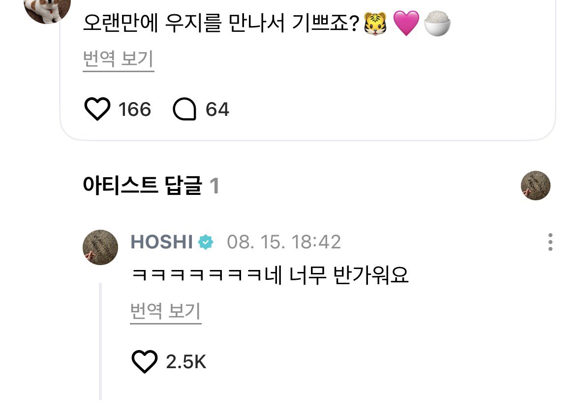 lunehoon's tweet photo. 💎 you’re happy seeing woozi again after a while, right? 🐯🩷🍚
🐯 ㅋㅋㅋㅋㅋㅋㅋㅋ yes, i was so glad

my howoo 🥹😭 https://t.co/ljIQj88uSn