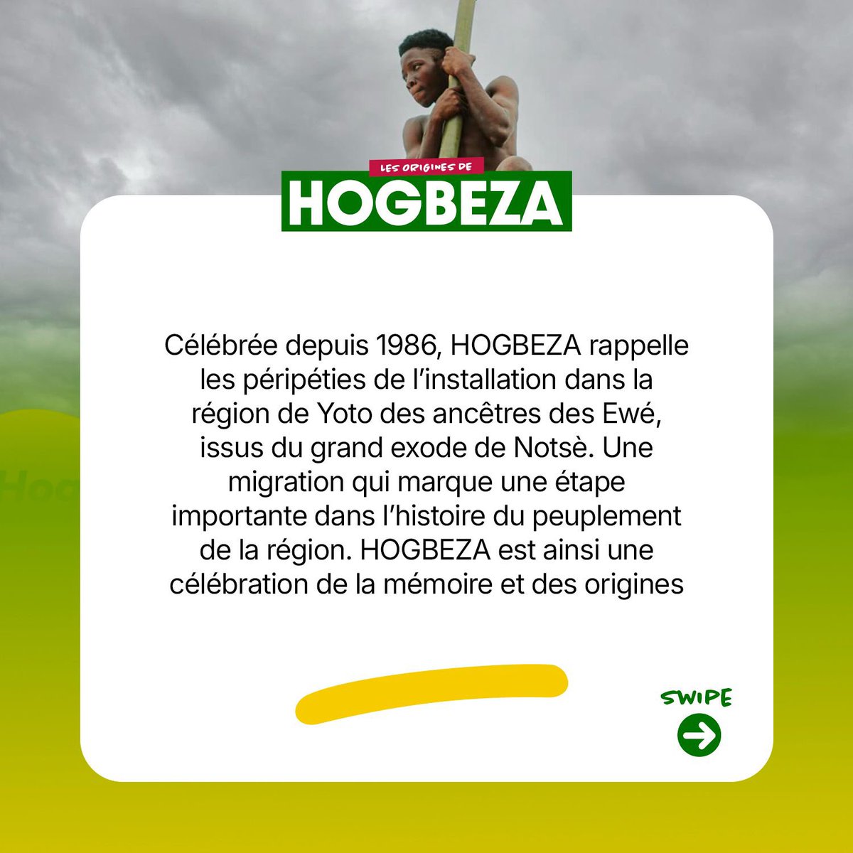 denyigban's tweet photo. #Hogbeza, une célébration de la mémoire et des origines.
Du grand exode de #Notsè aux traditions perpétuées dans le #Yoto, ce carrousel vous invite à découvrir l’histoire, les rites et les valeurs qui donnent tout le sens à la célébration du patrimoine culturel éwé.
#Denyigban https://t.co/QrQkET5qM0