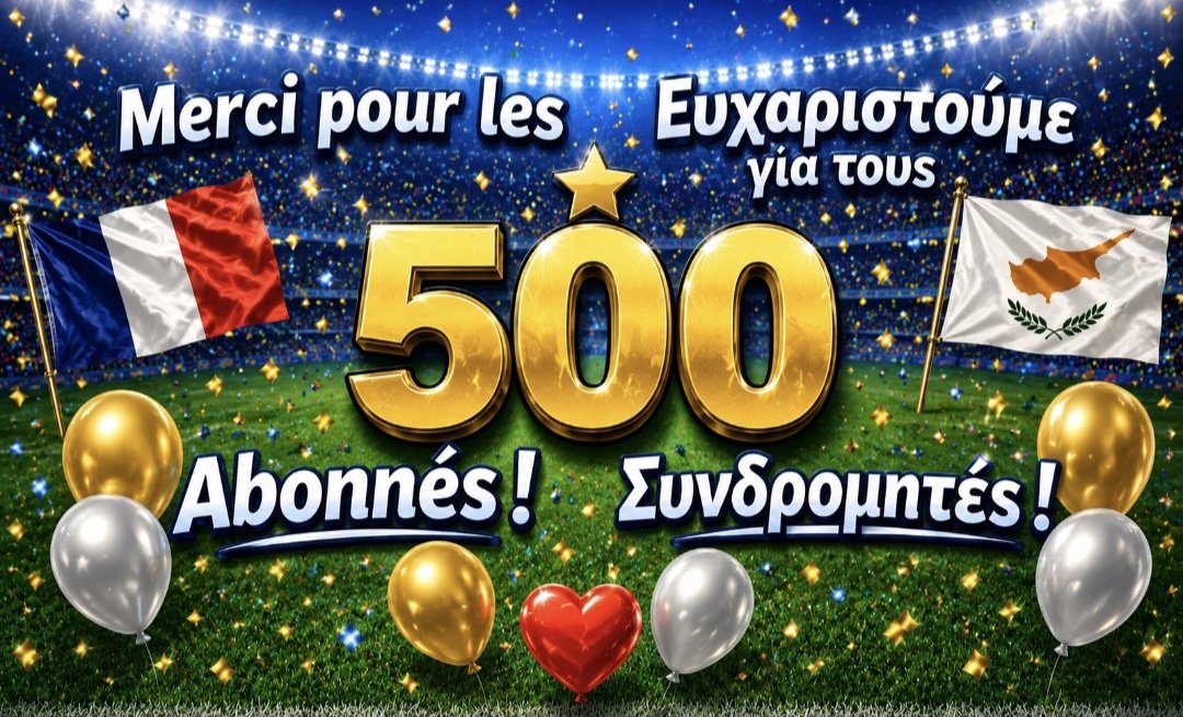 Chypre_France_'s tweet photo. 500 abonnés 🔥🇫🇷🇨🇾❤️

Merci du fond du cœur à toutes celles et ceux qui me soutiennent et croient en cette aventure.Un nouveau cap franchi… et c’est loin d’être terminé ❤️

Merci a @PSVFrench @FootFeroe @Wolves_FRA @como_fr @Islandefr @FRFulham @CagliariFra https://t.co/nw8mNqq3Ee